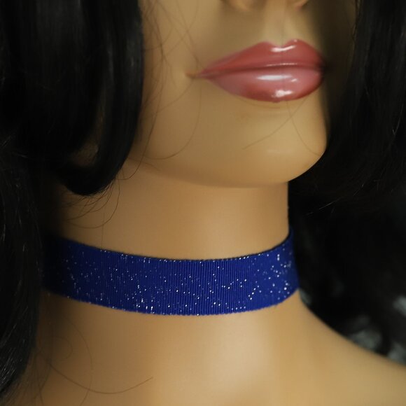 Blue Choker Adjustable Elegant Lace Fancy Chokers  (#54) - Picture 1 of 10